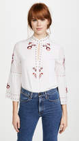 Thumbnail for your product : Vilshenko Niamh Ombre Flower Bell Sleeve Top