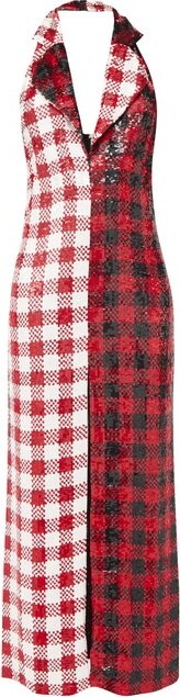 red white gingham dress