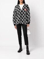 Thumbnail for your product : we11done monogram V-neck cardigan