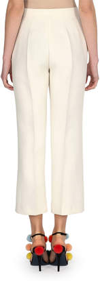 Fendi Cropped Wool/Silk Wide-Leg Pants