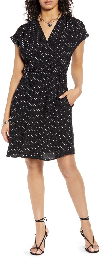 halogen faux wrap dress