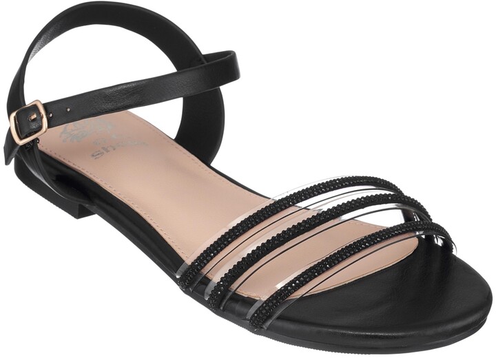 Dressy Black Flat Sandals | ShopStyle