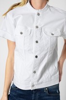 Thumbnail for your product : 7 For All Mankind Short Sleeve Raw Edge Jacket In White Fashion