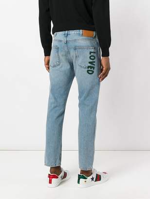 Gucci loved embroidered jeans