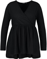 Thumbnail for your product : boohoo Plus Wrap Dipped Back Tunic Jersey