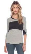 Thumbnail for your product : James Perse Colorblock Skinny Crew Neck