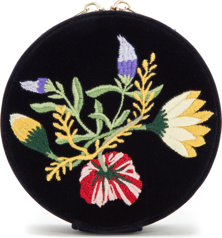 Zoe Embroidered Velvet Travel Round