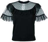 Red Valentino lace round neck top 