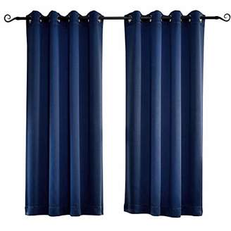 MYSKY HOME Solid Grommet top Thermal Insulated Window Blackout Curtains for Bedroom