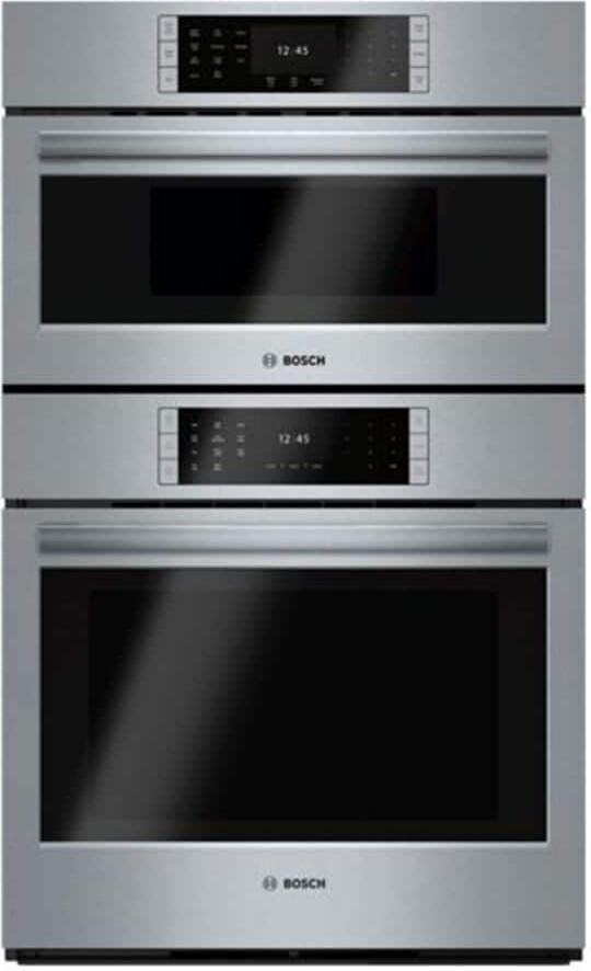 Benchmark Series 30 in. Built-In Double Electric Convection Wall Oven with Speed Oven-Microwave Combo in Stainless Steel