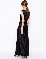 Thumbnail for your product : ASOS Satin Lace Trim Maxi Dress
