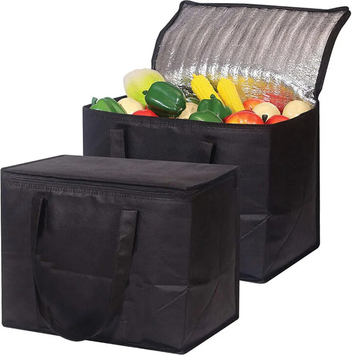 1pc non-woven aluminum foil insulation bag reusable shopping bag for shopping trip picnic Doordash food cooler hot delivery