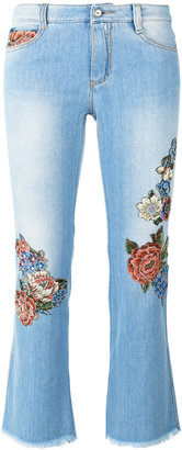 Ermanno Scervino floral motif cropped jeans - women - Cotton/Polyester - 42