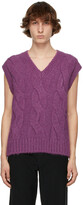 Thumbnail for your product : we11done Purple Cable Knit Vest