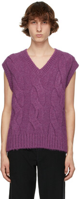 we11done Purple Cable Knit Vest