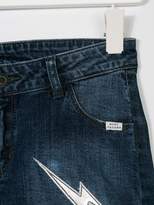 Thumbnail for your product : Little Marc Jacobs embroidered denim shorts
