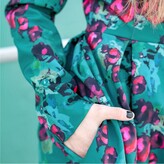 Thumbnail for your product : Rainsisters Emerald Green Waterproof Coat With Roses: Rosalie