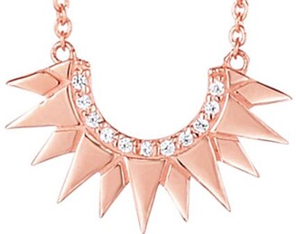 KARAT RUSH 14K Rose Gold Diamond Sunburst Pendant Necklace - 0.055 ctw