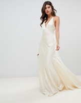 Thumbnail for your product : ASOS DESIGN ASOS EDITION satin panelled wedding dress with fishtail