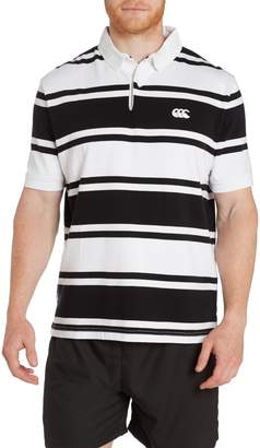 Canterbury of New Zealand Men's Stripe Loop Collar Short Sleeve Rugby Top