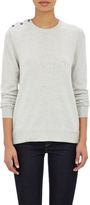Thumbnail for your product : Barneys New York Cashmere Button-Trimmed Sweater-Grey