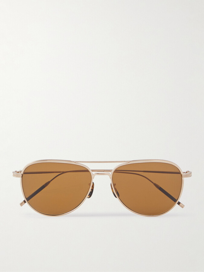 Oliver Peoples Takumi Aviator-Style Gold-Tone Sunglasses ShopStyle
