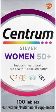 Centrum Centrum, Silver Women 50+ Multivitamin, 100 Tablets