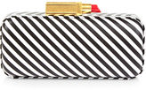 Thumbnail for your product : Lulu Guinness Black & White Stripe Carrie Clutch