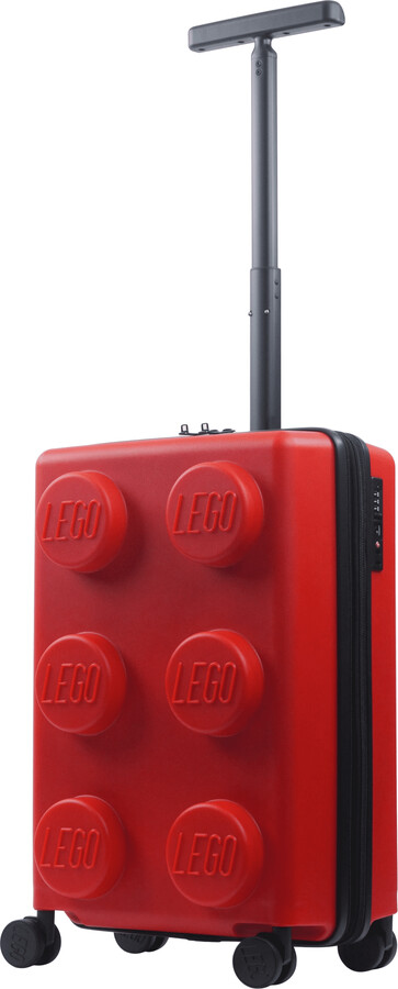 LEGO 22 Inch Rolling Luggage, Signature Trolley Expandable Hardshell Carry On Suitcase with Spinner Wheels, Red