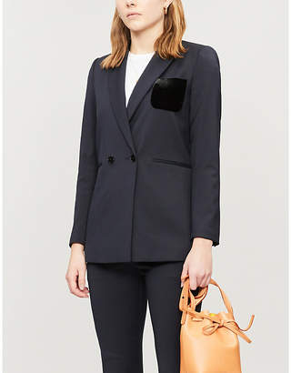 Sandro Double-breasted woven suit blazer
