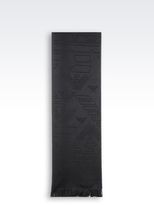 Thumbnail for your product : Emporio Armani Wool Scarf With Logo Pattern