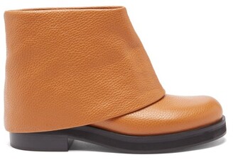 J.W.Anderson Fold-over Grained-leather Boots - Tan