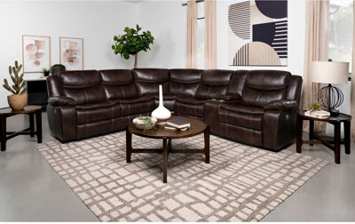 HEIMAO Mclean Dark Brown Power Reclining Sectional Sofa
