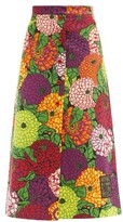 Thumbnail for your product : Gucci X Ken Scott Floral-print Cotton-blend Skirt - Multi