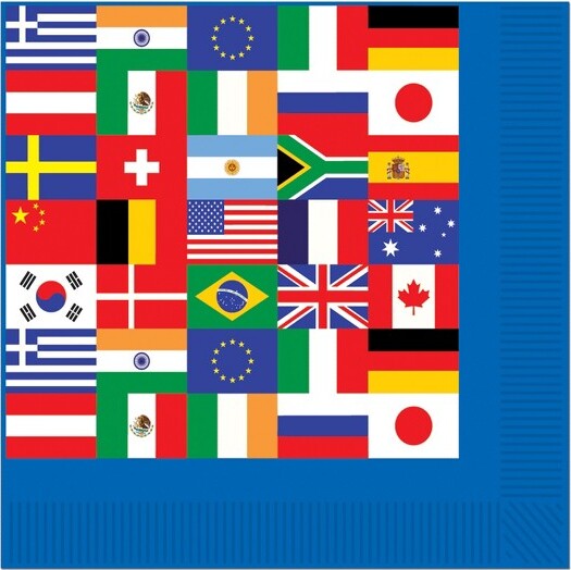 BeistleInternationalFlagBeverageNapkins,64napkinsMulticolored