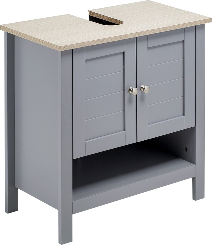 kleankin 24" Bathroom Under Sink with Storage, Pedestal Sink