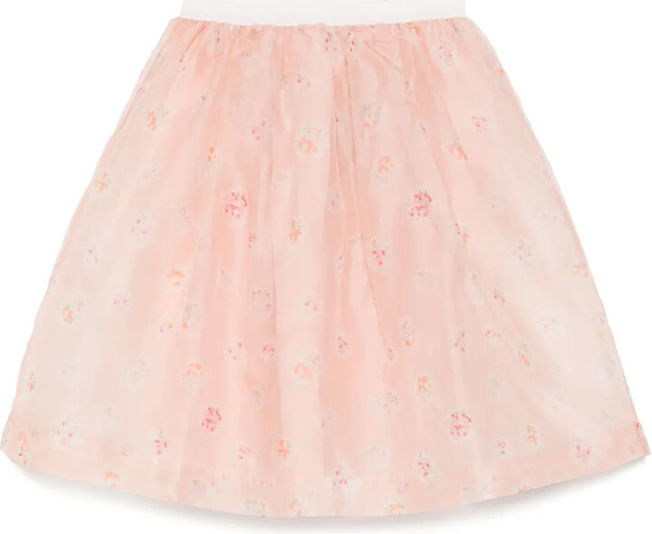 Bonpoint Tulle with floral motifs pois skirt