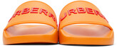 Thumbnail for your product : Burberry Orange Furley Slides