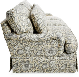 Massoud Furniture Tucker 89 Skirted Sofa, Gray Floral