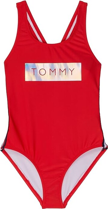 Tommy Hilfiger Kids One-Piece Swimsuit (Big Kids) (Chinese Red) Girl's Piece - ShopStyle