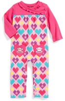 Thumbnail for your product : Paul Frank Heart Print Romper (Baby Girls)
