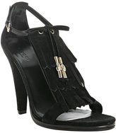 Thumbnail for your product : Gucci black suede fringe t-strap sandals