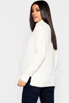 Thumbnail for your product : boohoo Maternity Roll Waffle Split Seam Sweater