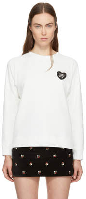 ALEXACHUNG Ivory Lonely Hearts Club Badge Sweatshirt