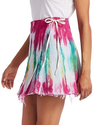Riley Guilty Pleasures Tie-Dye Denim Wrap Skirt