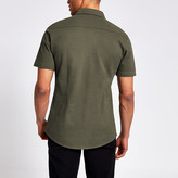 Thumbnail for your product : River Island Maison Riviera khaki slim fit pique shirt