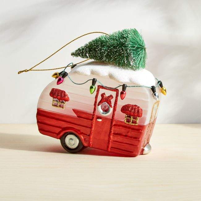 Crate & Barrel Christmas Camper Ornament