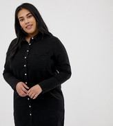 Thumbnail for your product : ASOS DESIGN Curve denim shirt dress in black