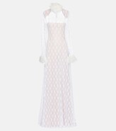 Thumbnail for your product : Christopher Kane Bridal feather-trimmed lace gown