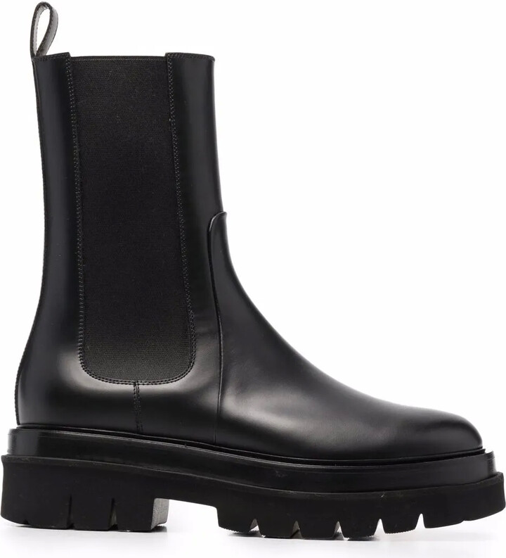 chunky leather ankle boots